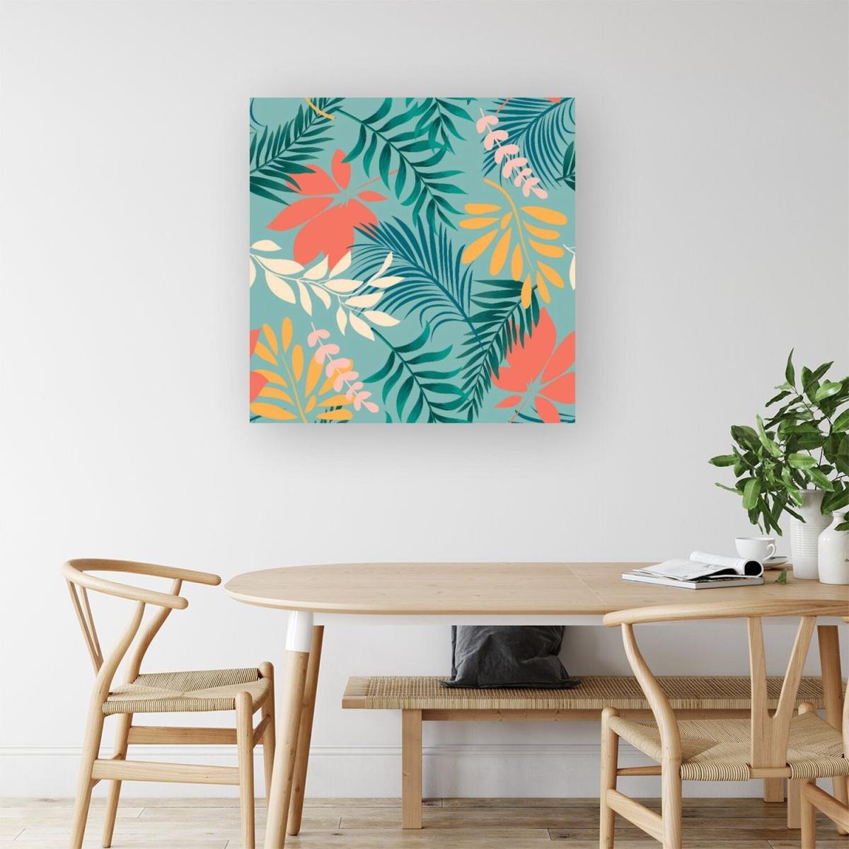 Abstract Bright Colorful Tropical Leaves Canvas Print - Green / 101.6cm – image 4