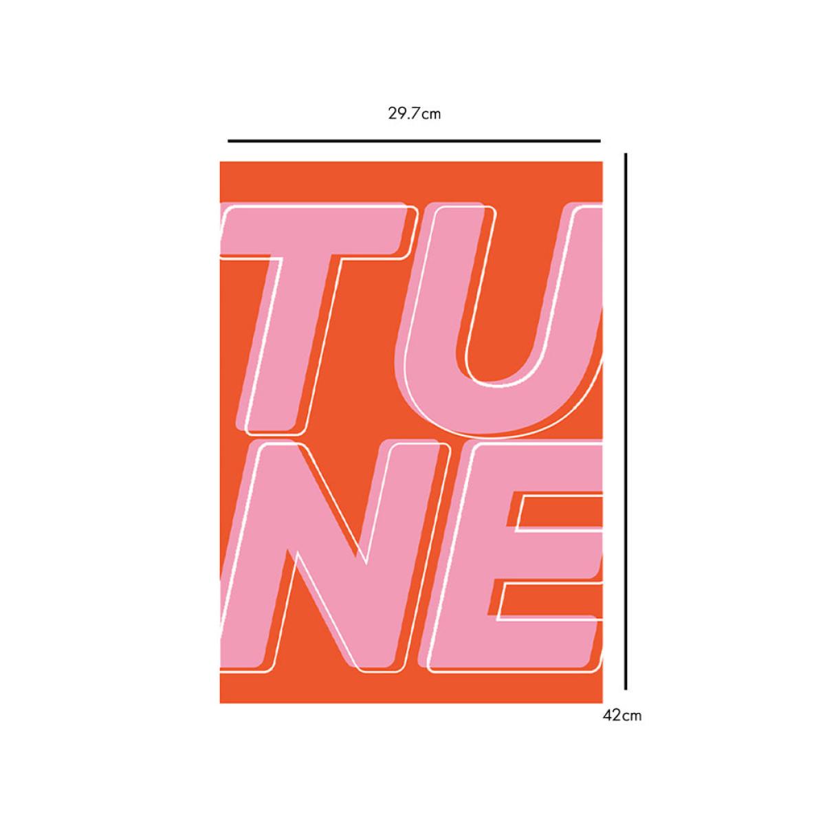 Tune By Native State A2 Typographic Art Print With Black Wooden Frame – image 5
