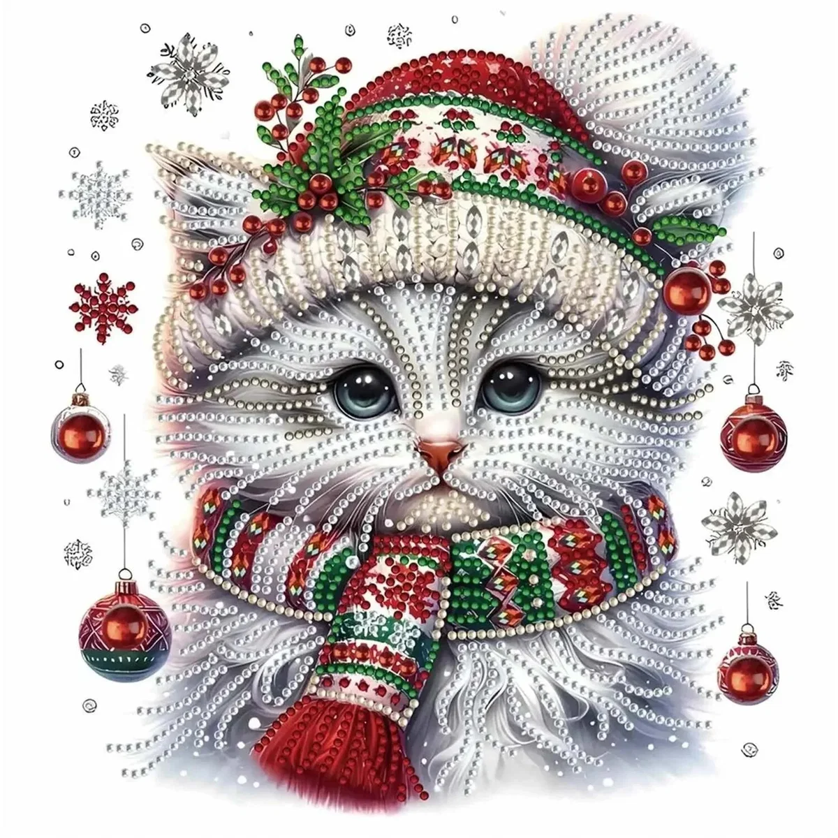 Christmas Kitten Diamond Art Canvas Painting - multi – image 2