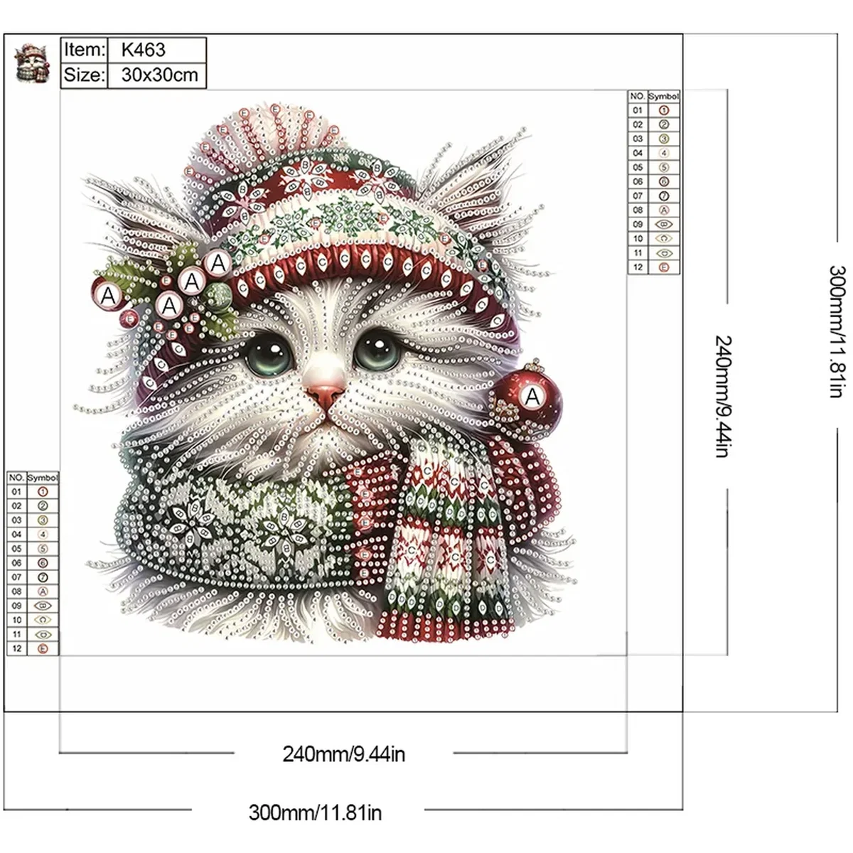 Christmas Kitten Diamond Art Canvas Painting - multi – image 5