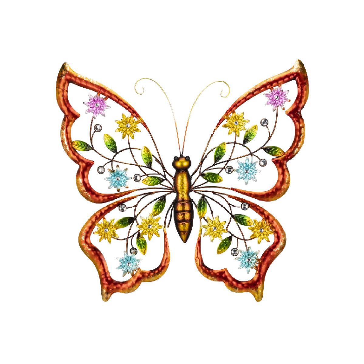 Blossom Winged Butterfly Metal Wall Art