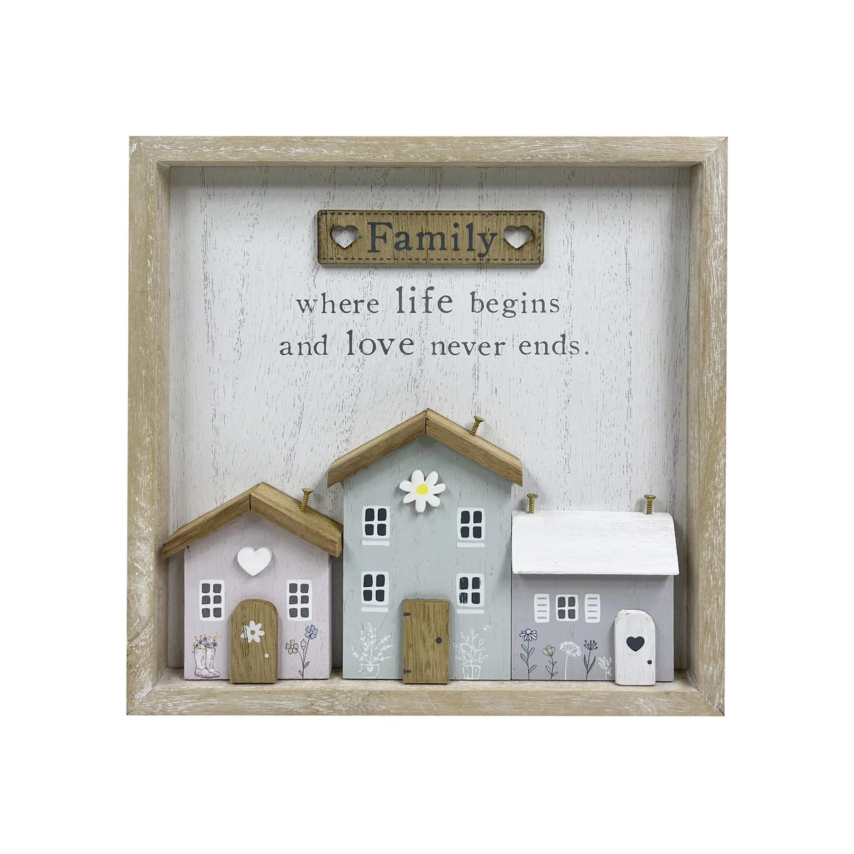 Family Sentiment Pastel House Sign - White
