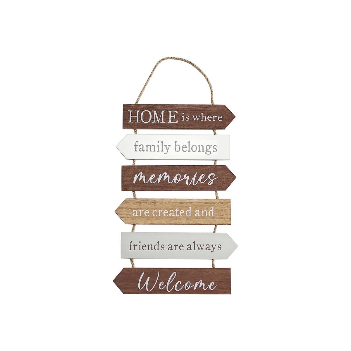 Hanging Home Panel Plaque - Brown
