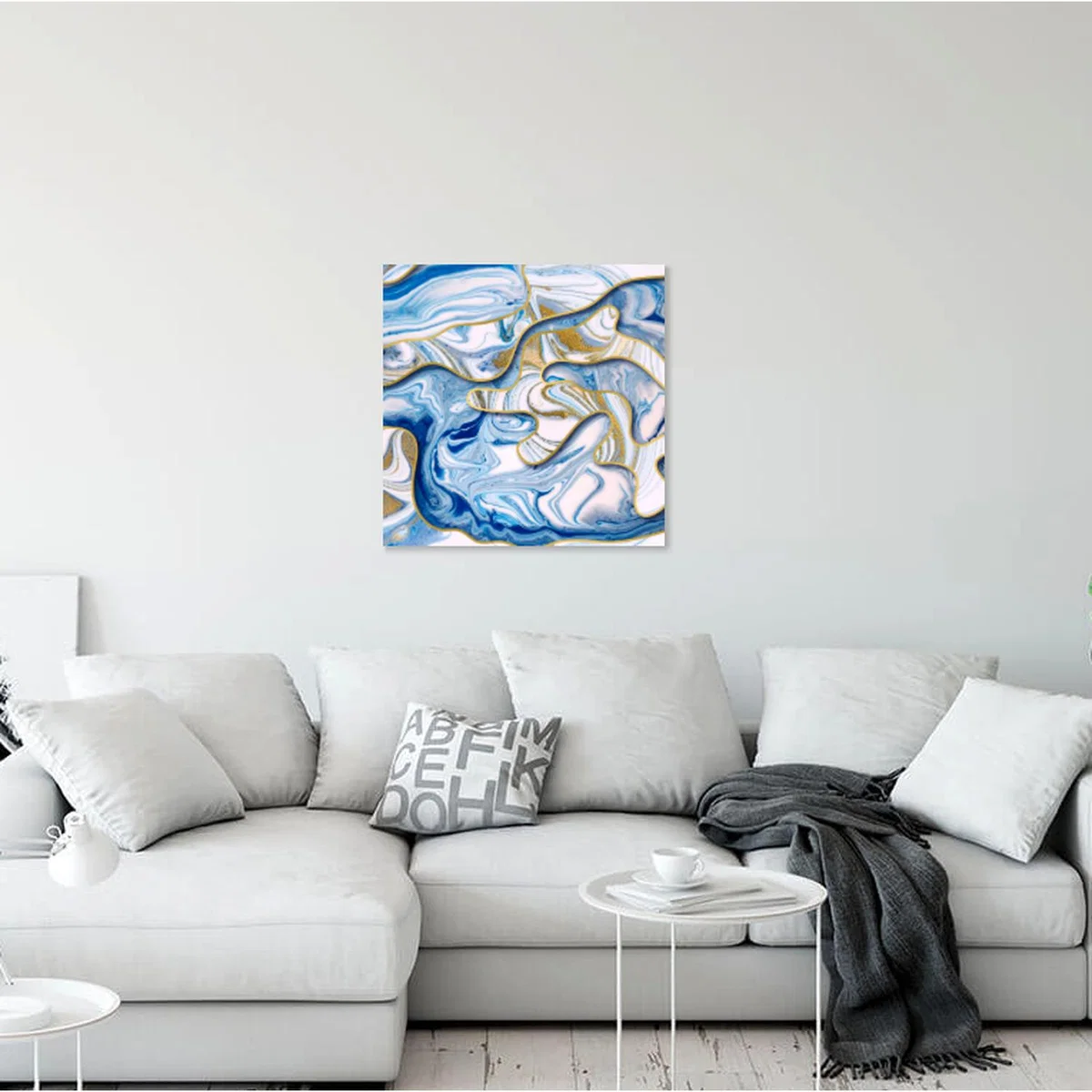 Blue and Gold Swirls Canvas - Blue – image 3