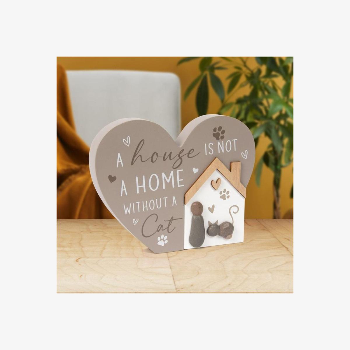 Cat Heart Plaque - Neutral