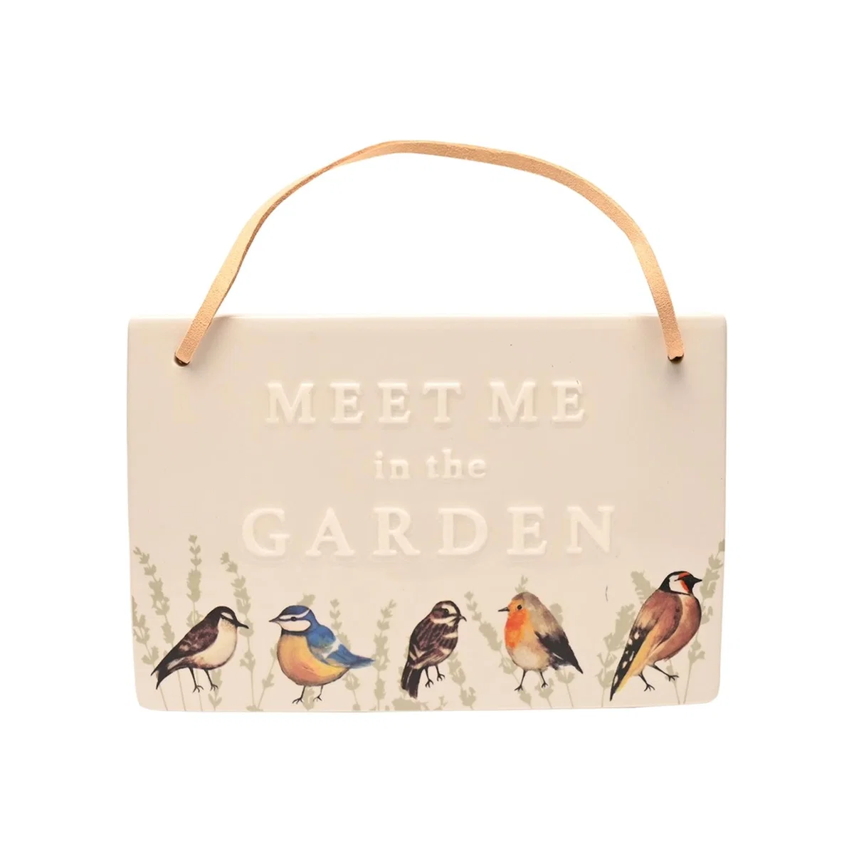Meet Me In The Garden Plaque - White