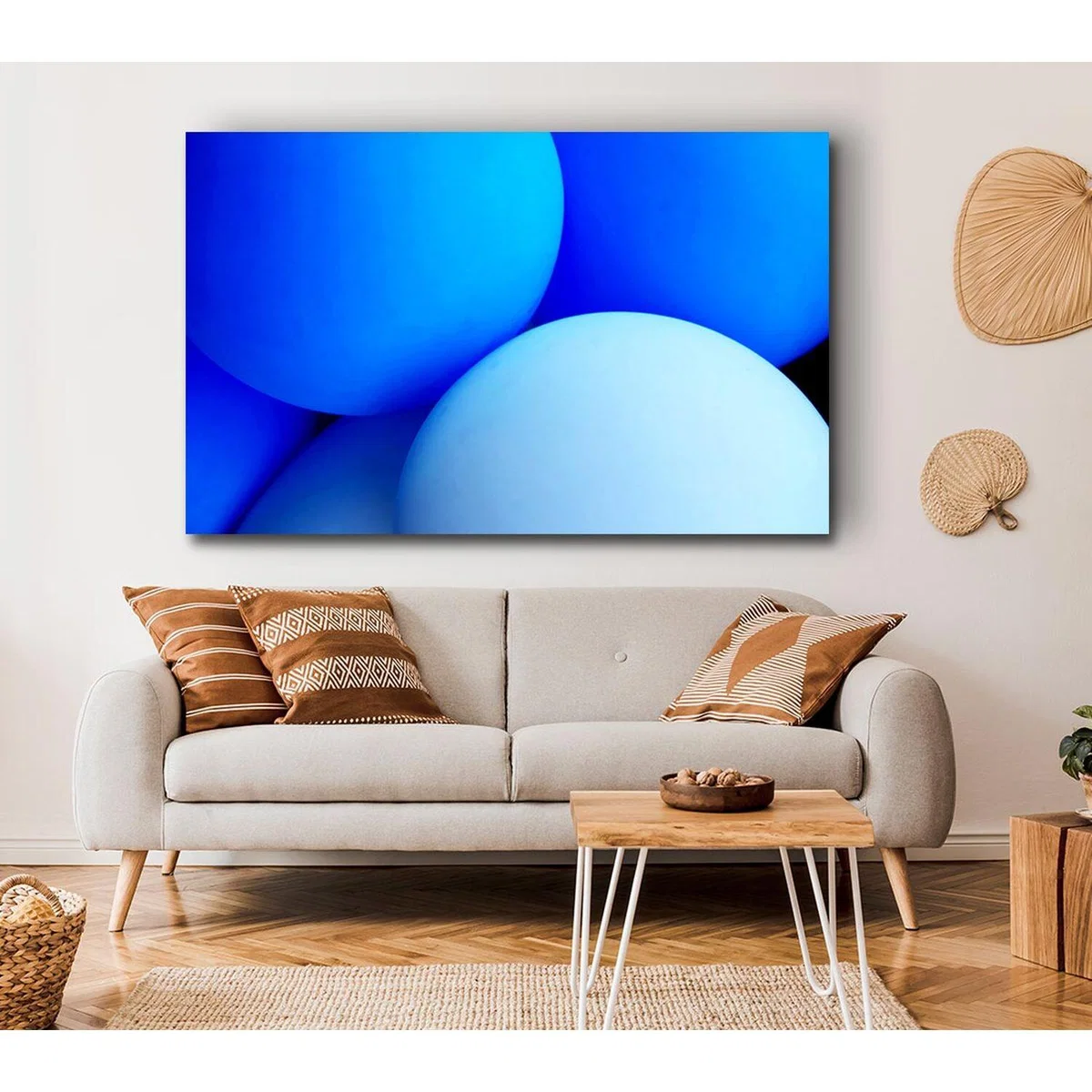 Pastel Blue Dream Canvas Print Wall Art - Yellow / 101.6cm – image 4