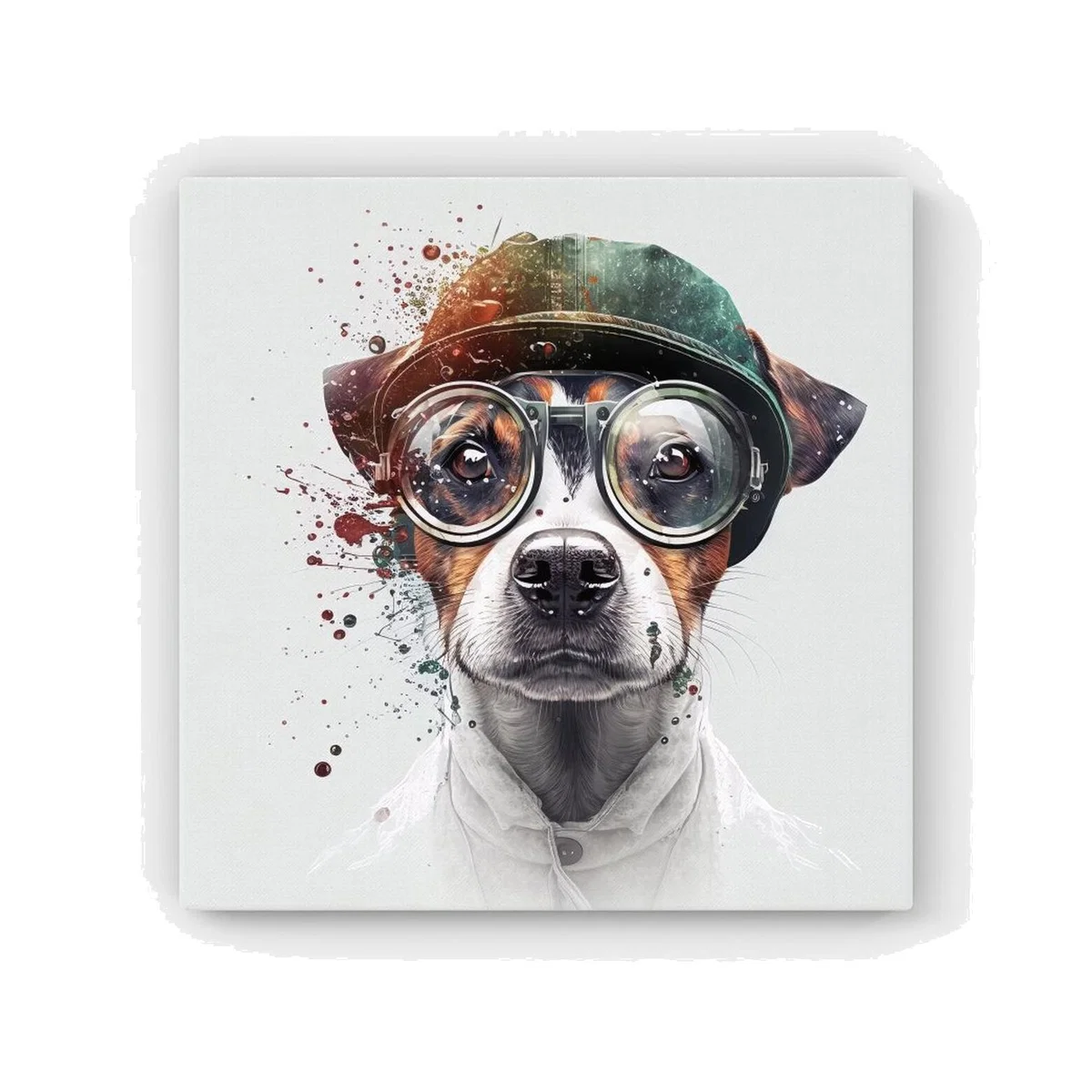 Jack Russell Terrier Dog Splashart HD Metal Print - Neutral / 56cm