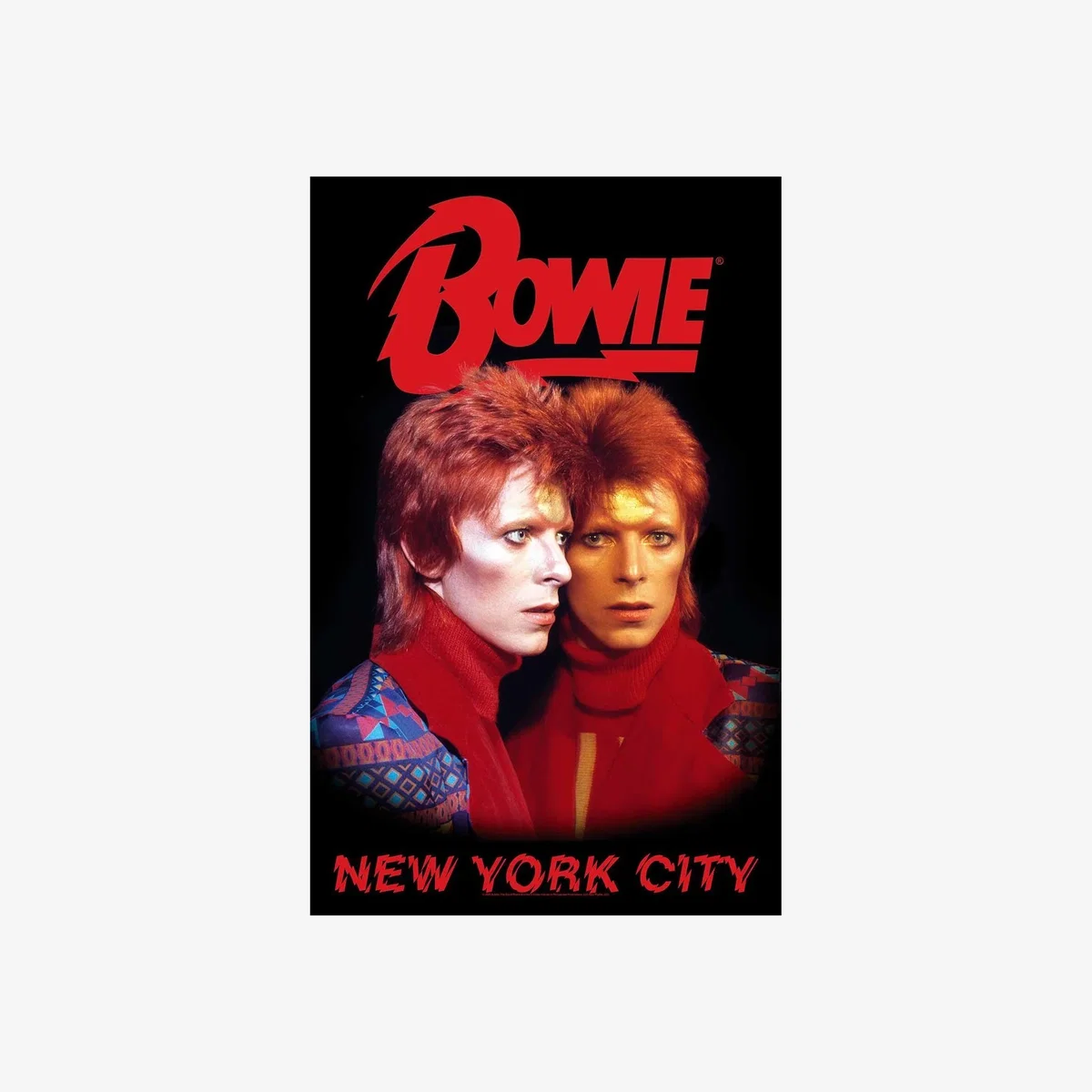 David Bowie New York City Textile Poster - Multicoloured