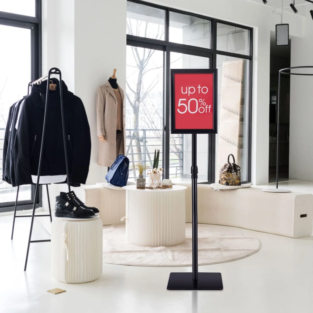 Adjustable Floor Poster Sign Stand - Black – image 3