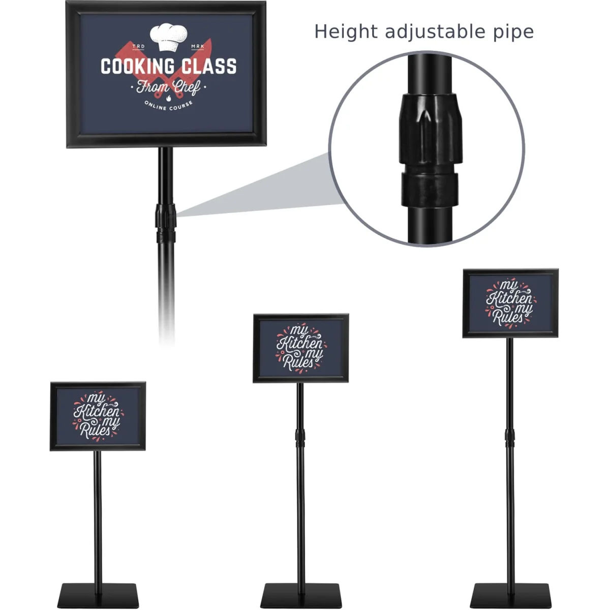 Adjustable Floor Poster Sign Stand - Black – image 7