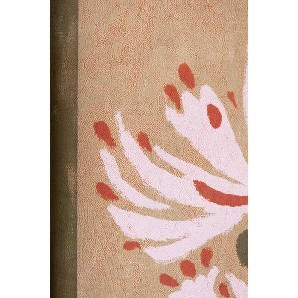 Expressionist-Style Flowers Print With Striped Frame – image 5
