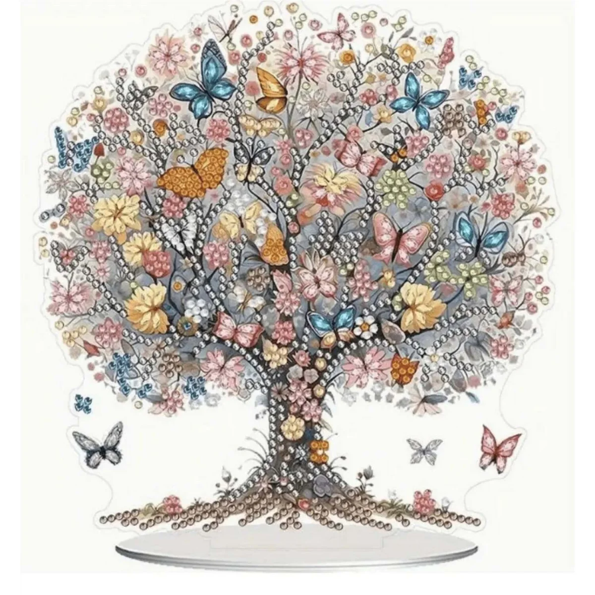 Floral Butterfly Tree Diamond Painting Art Kit - Multi – image 2