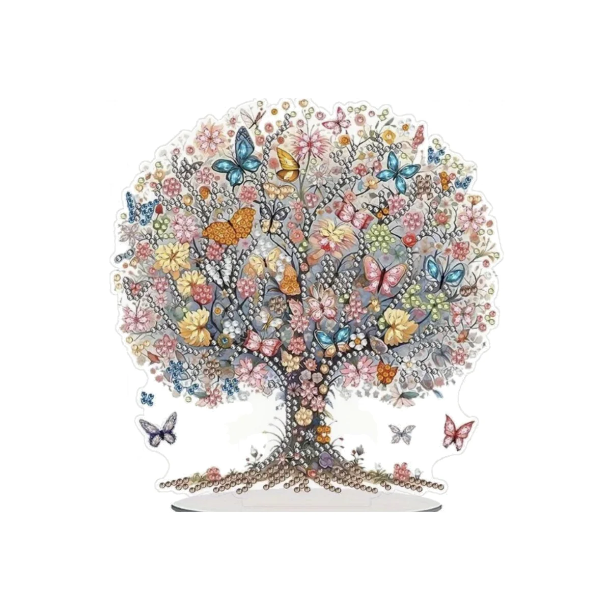 Floral Butterfly Tree Diamond Painting Art Kit - Multi – image 1