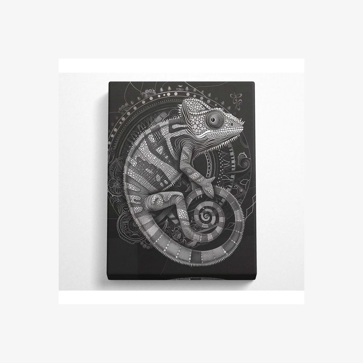 Clockwork Iguana Canvas Print - Black / 50.8cm