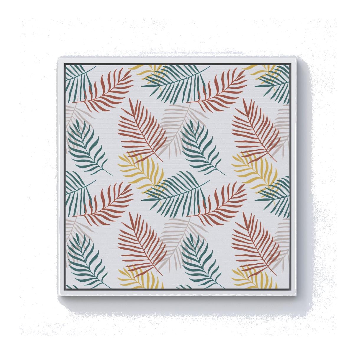 Palm Branches In Natural Colors Canvas Print - Green / 76.2cm / White Frame