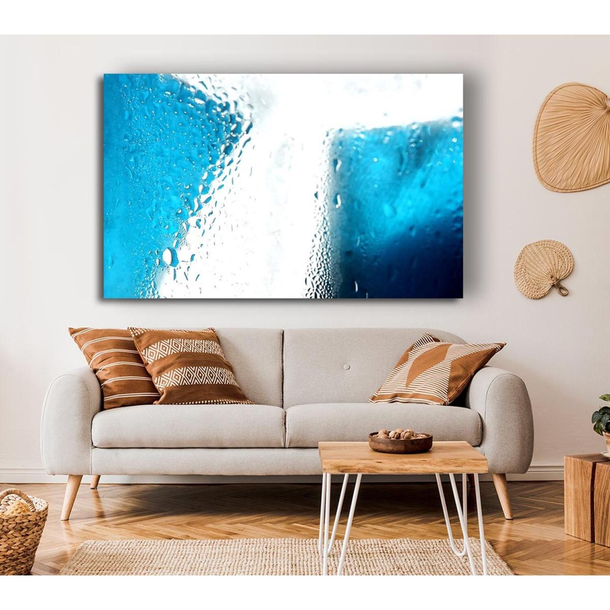 Condensation On Glass Canvas Print Wall Art - Yellow / 81.28cm – image 4