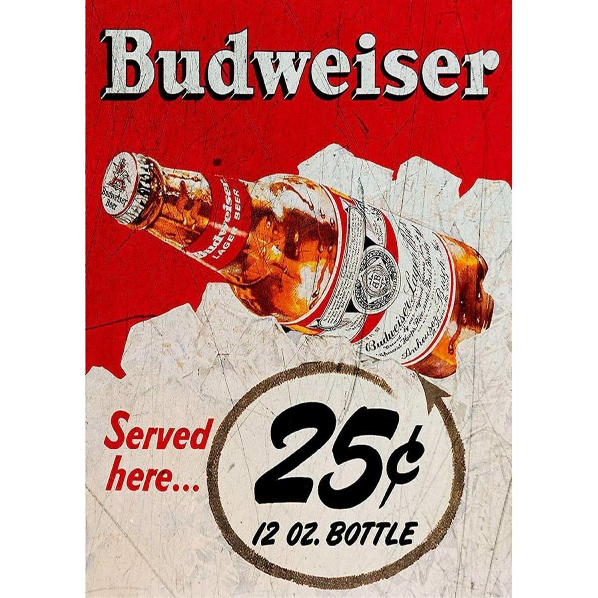 Small Metal Sign Budweiser Beer - Red – image 4