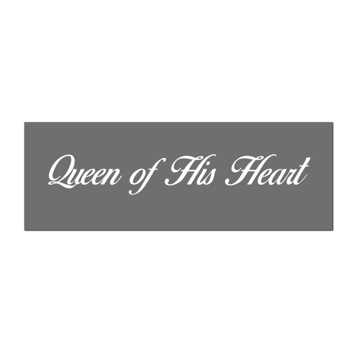 Queen of His Heart Silver Plaque Romantic Sign Sentimental - Silver