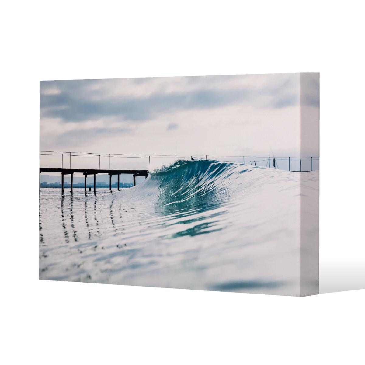 Ocean ideal wave in ocean. Breaking blue waves Canvas Print - Blue / 152cm / 101cm – image 2