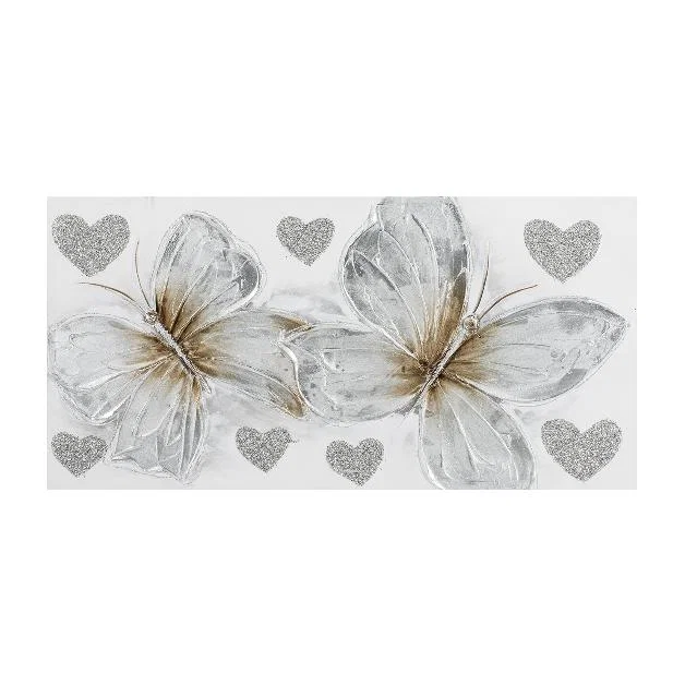 Butterflies and Glitter Hearts Canvas