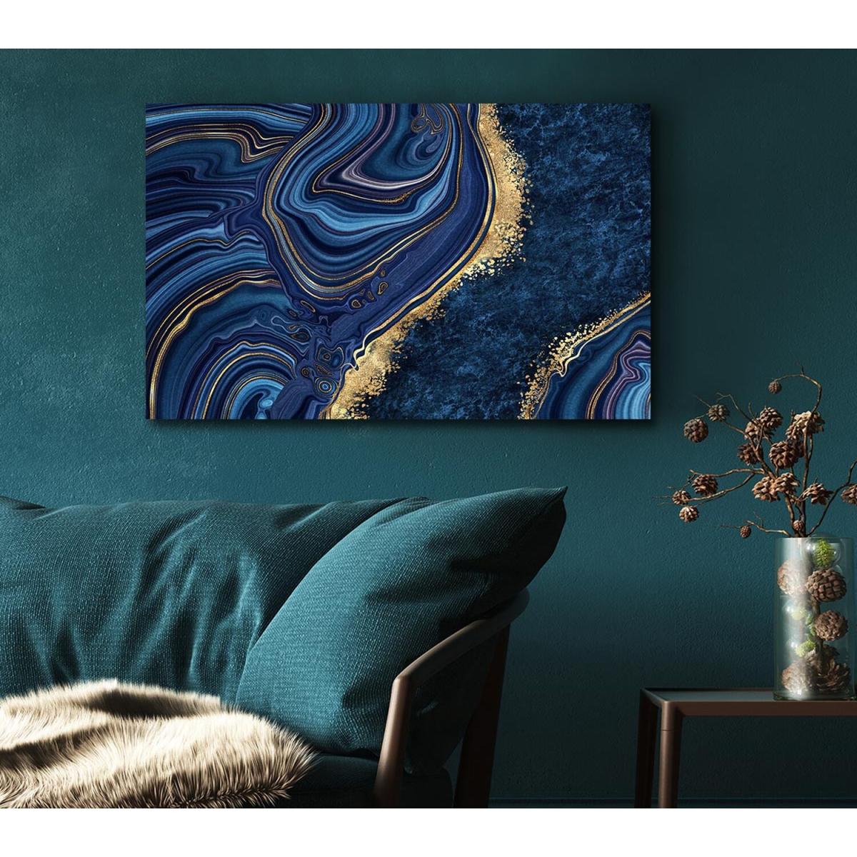 Blue And Gold Marble - Yellow / Small 14 x 20 Inches – image 2