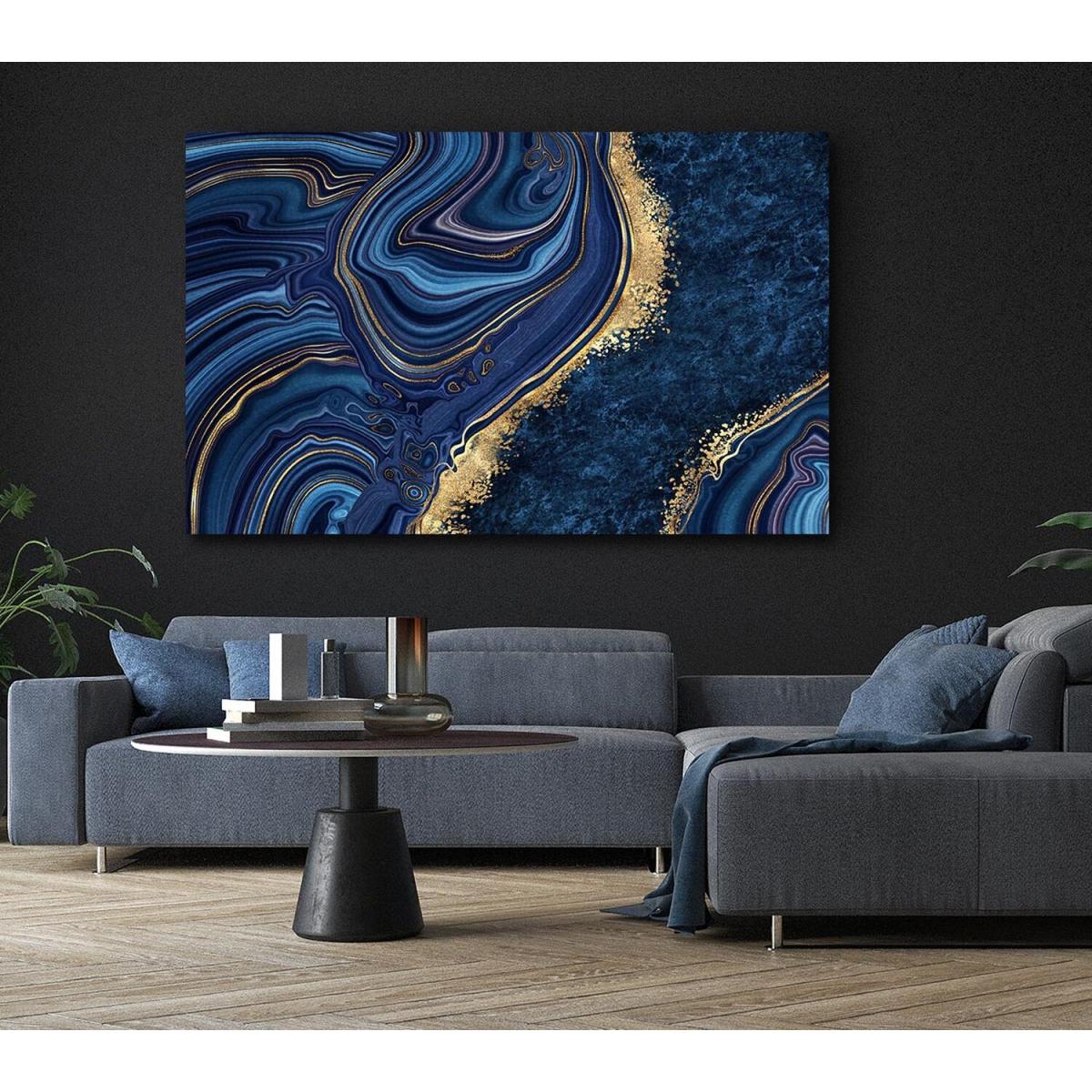 Blue And Gold Marble - Yellow / Small 14 x 20 Inches – image 3
