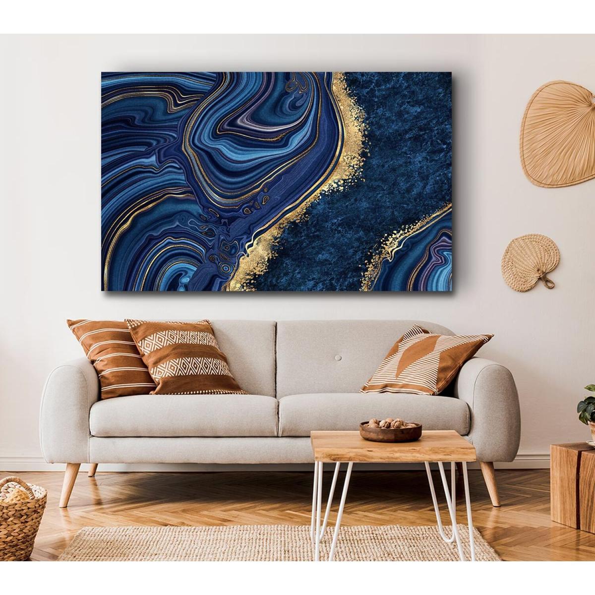 Blue And Gold Marble - Yellow / Small 14 x 20 Inches – image 6