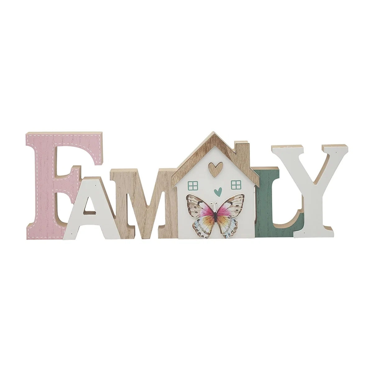 Family Text Plaque - White