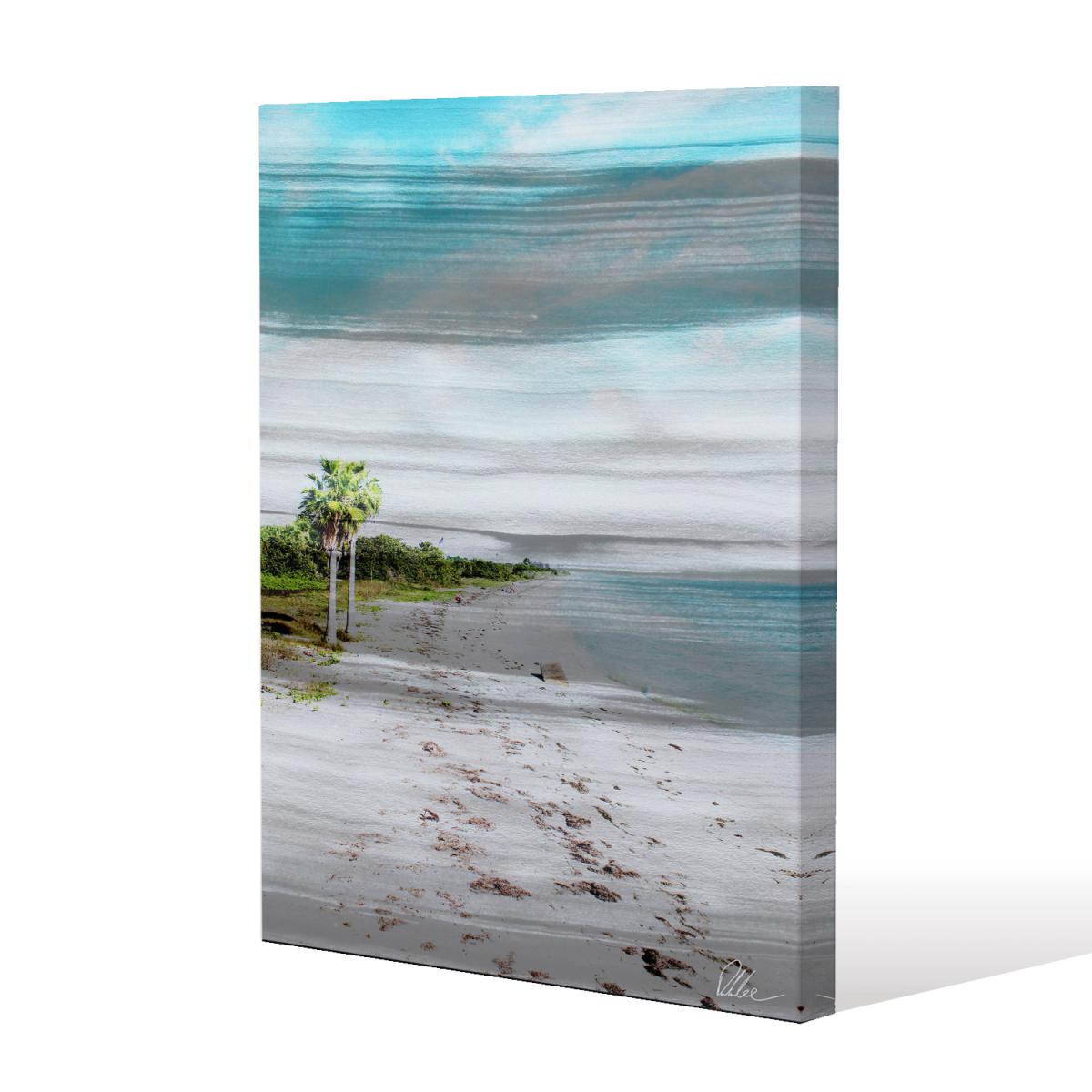 'Gold S and B Beach' Graphic Art Wrapped on Canvas - Blue / 112cm – image 2