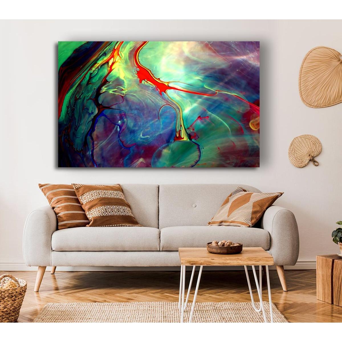 Mixed Paint Colors Canvas Print Wall Art - Yellow / 81.28cm – image 4