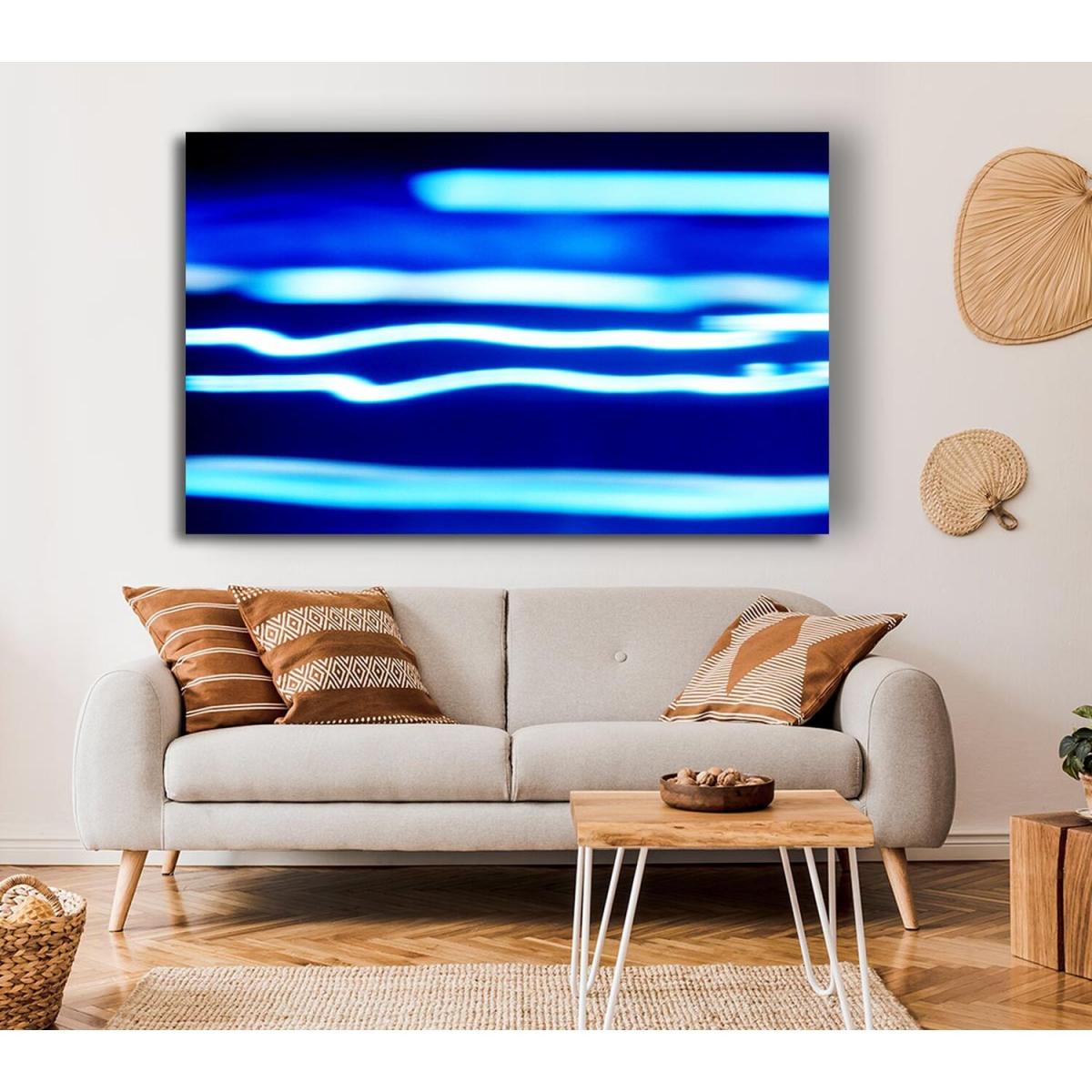 Blue Ripples Of Light Canvas Print Wall Art - Yellow / 66.04cm – image 4