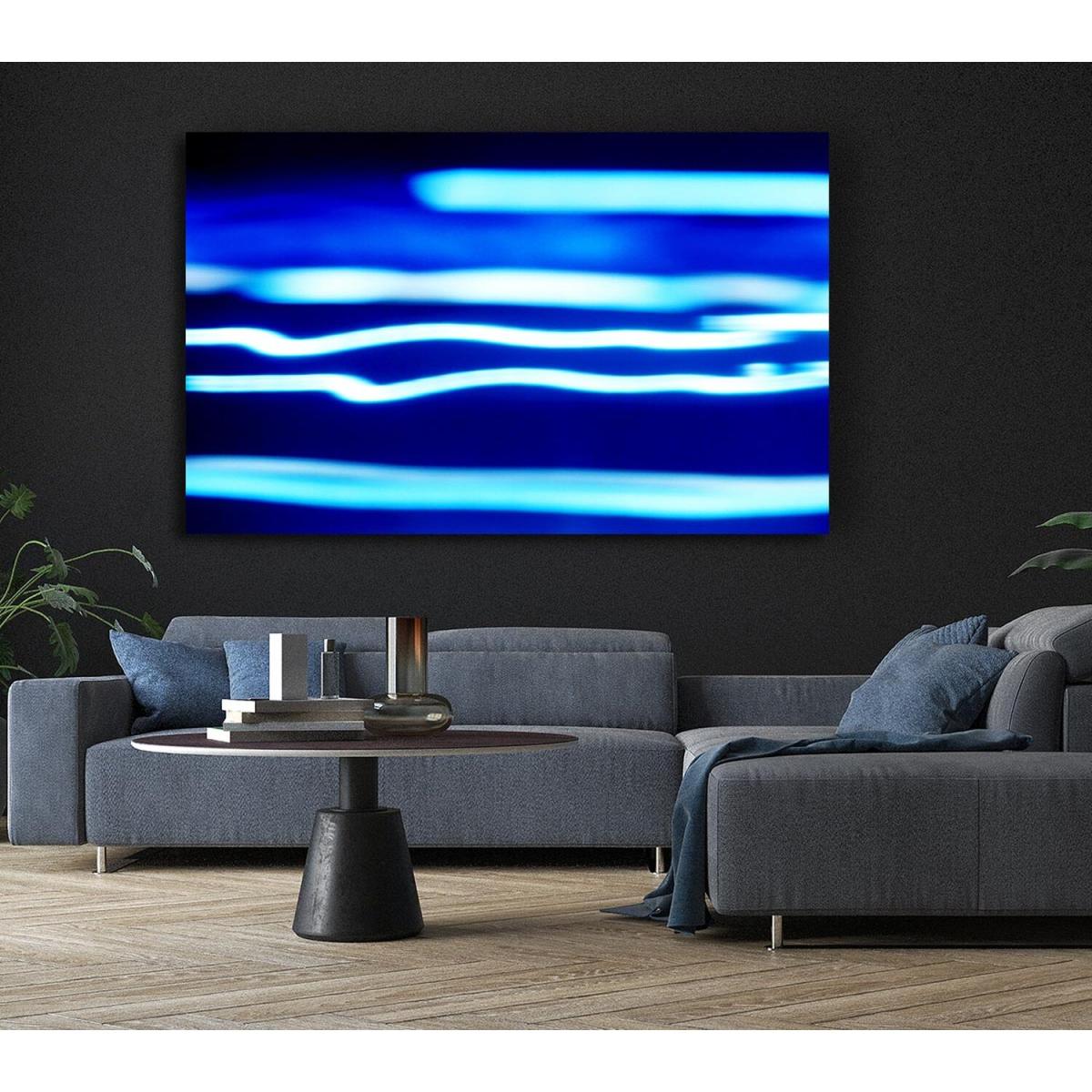 Blue Ripples Of Light Canvas Print Wall Art - Yellow / 66.04cm – image 5