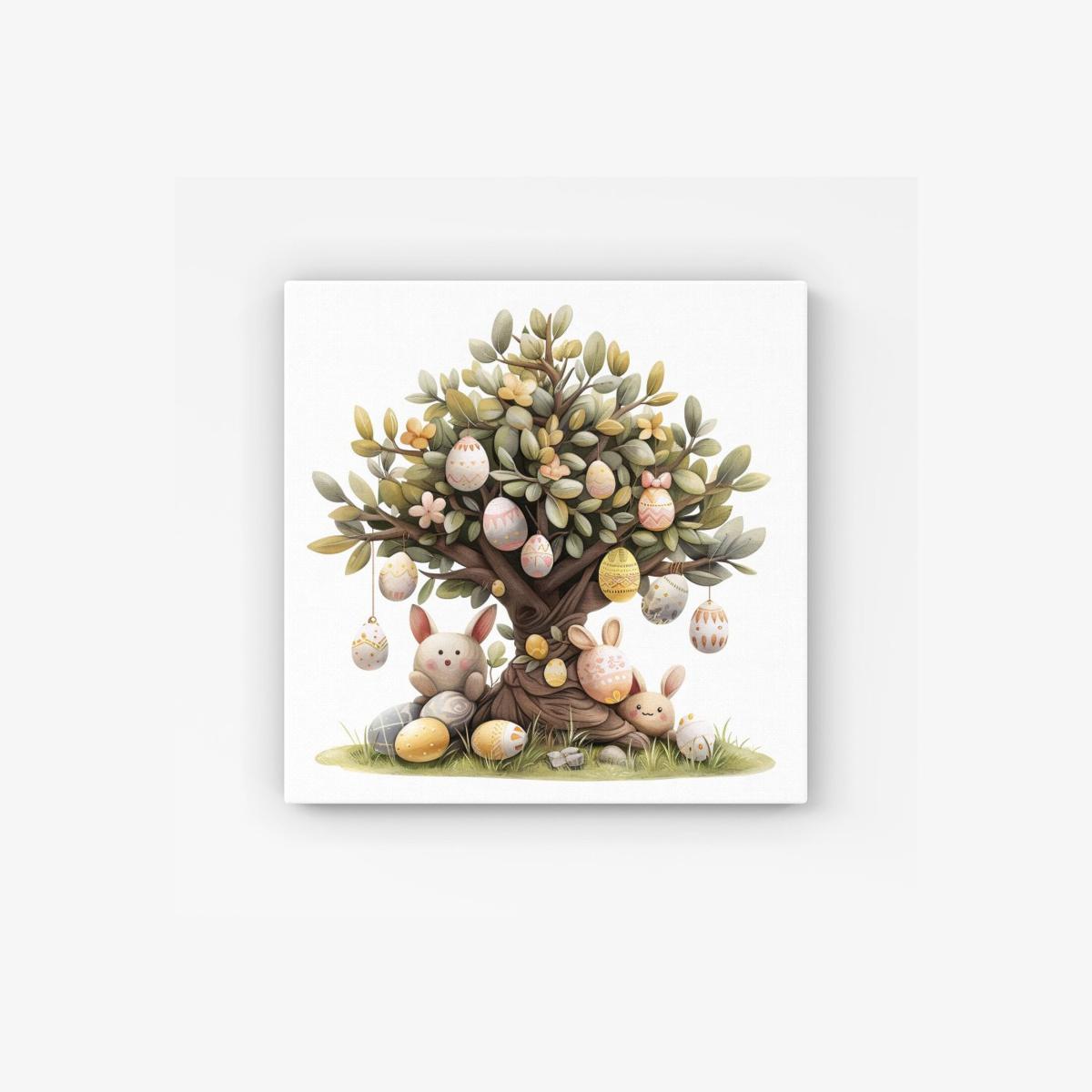 Easter Egg Tree Design HD Metal Print - Neutral / 30cm