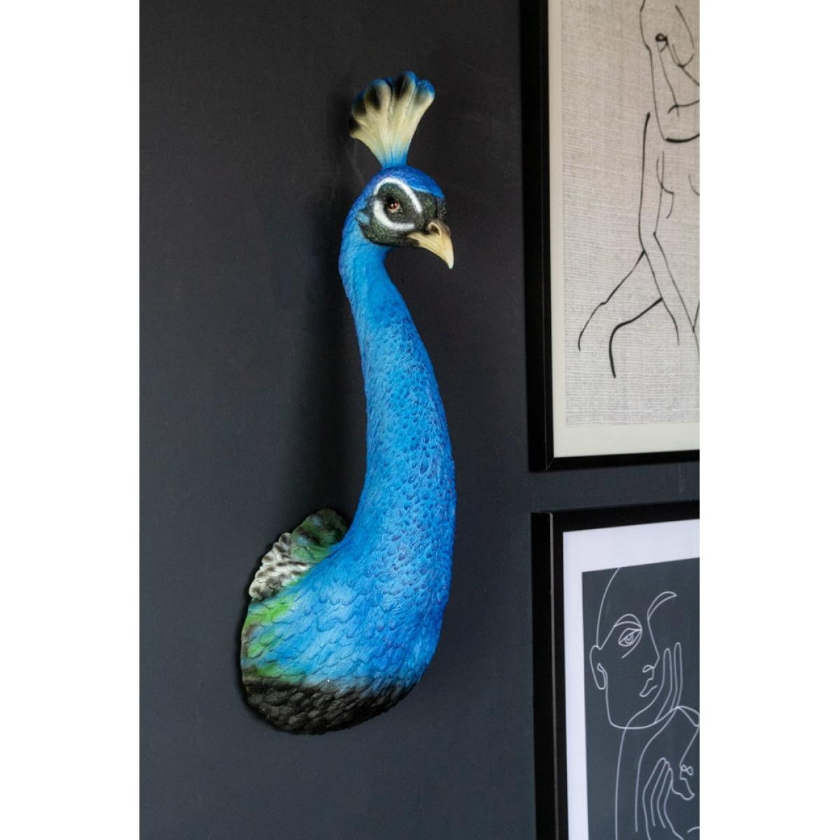 Beautiful Blue Peacock Head Wall Decoration – image 3