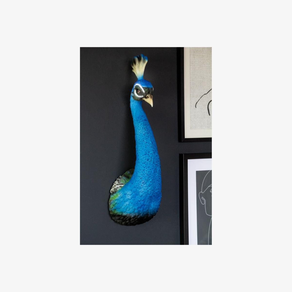 Beautiful Blue Peacock Head Wall Decoration – image 1