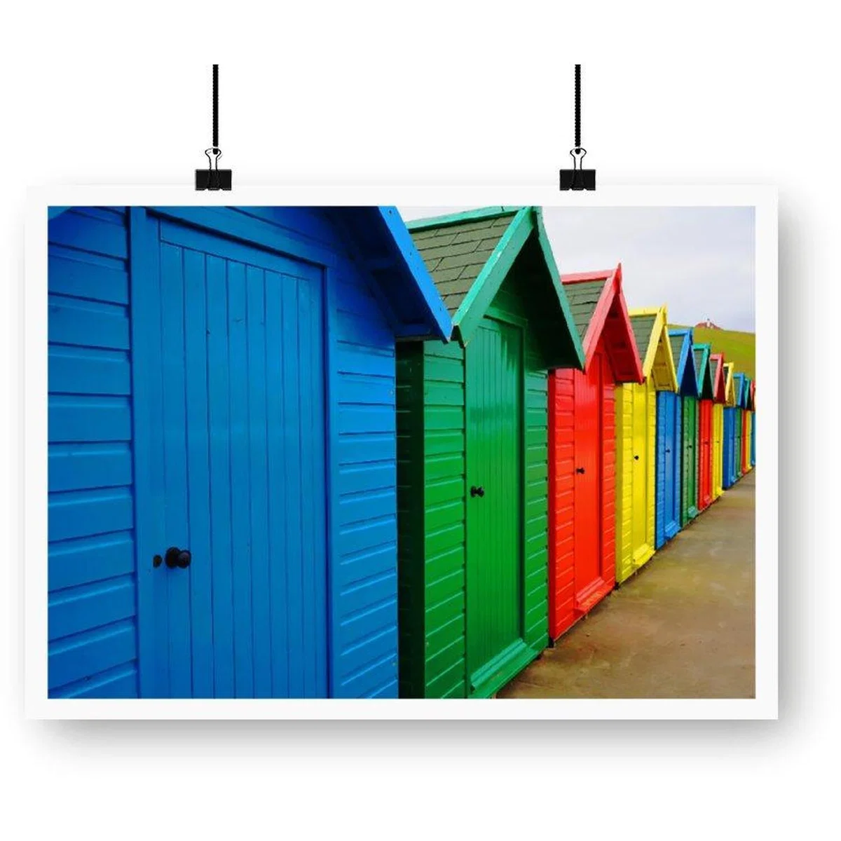Beach Huts, Whitby Art Print - Blue / 42cm – image 2