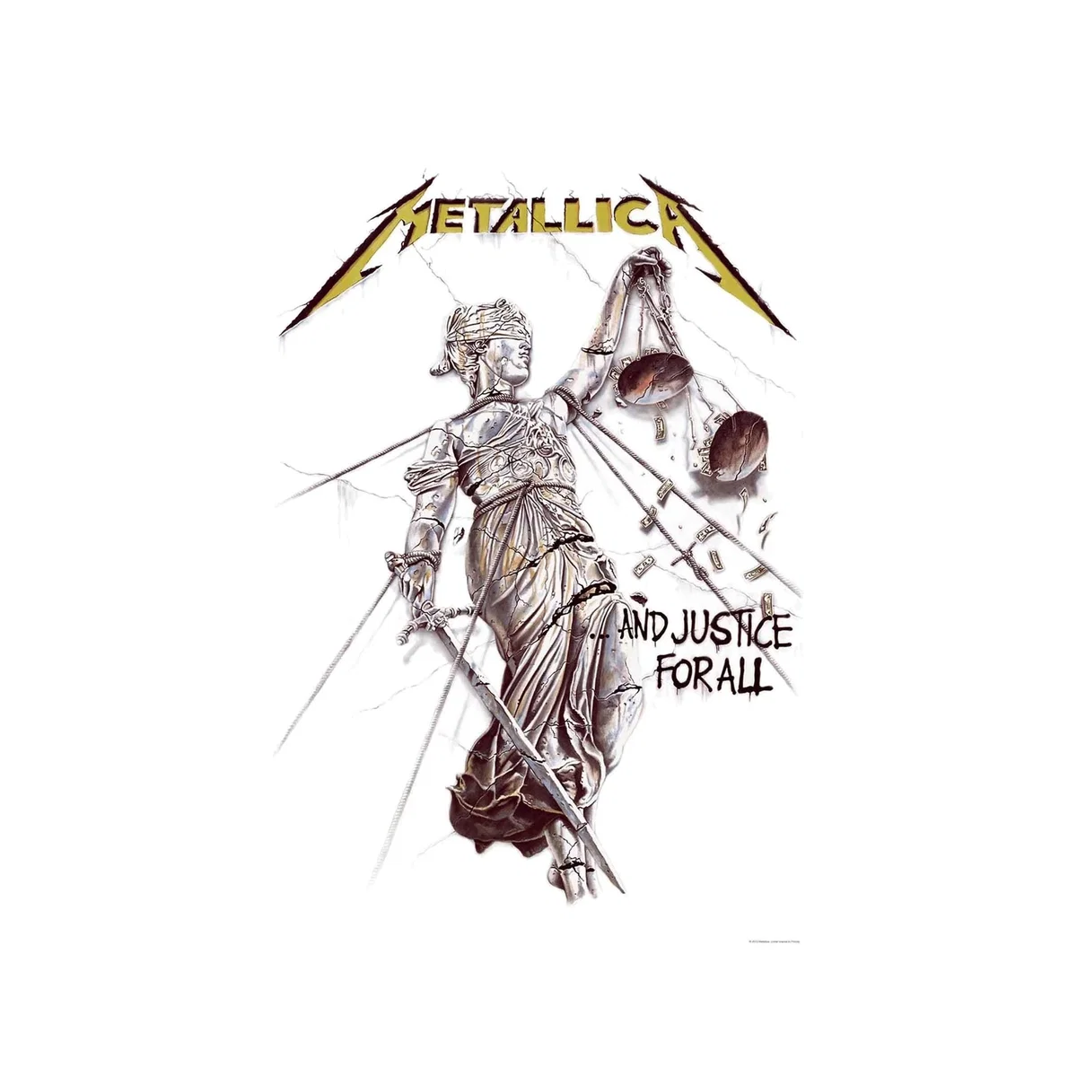 Metallica And Justice For All Textile Poster - White/Grey