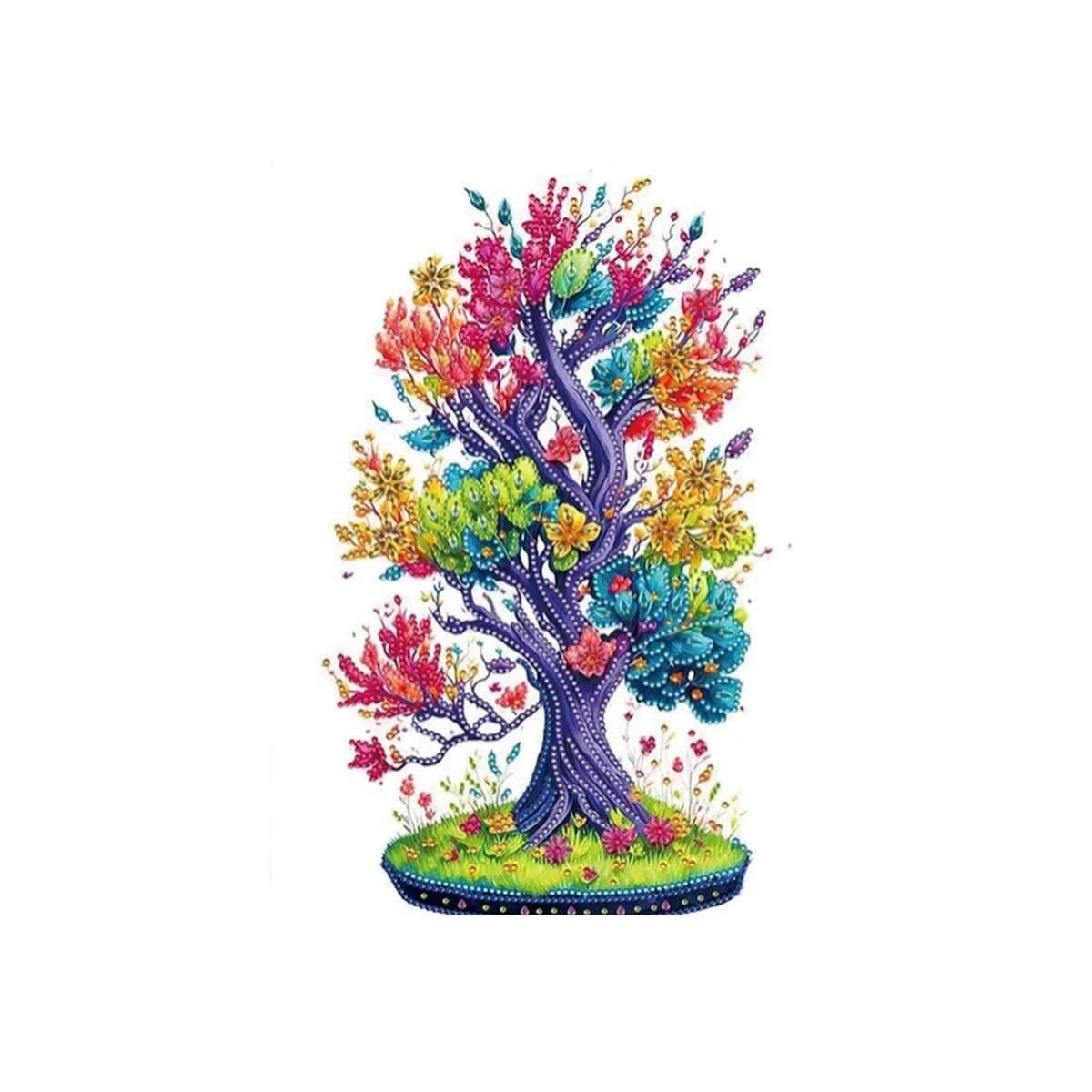 Tall Rainbow Tree - multi Diamond Painting Kit – Diamond Art for Adults – image 1