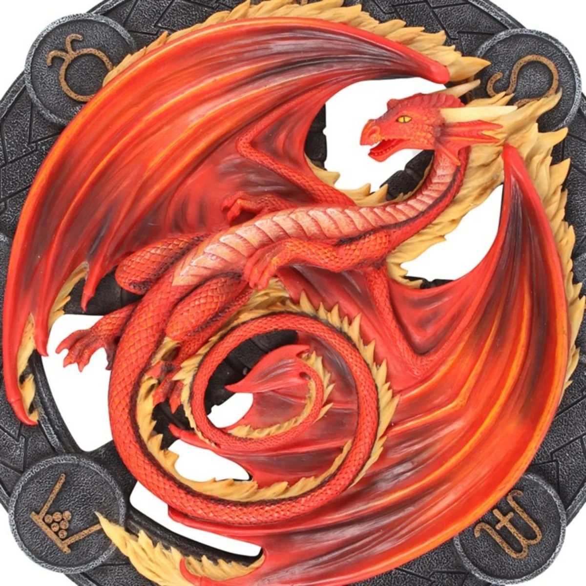 Anne Stokes Beltane Dragon Resin Wall Plaque 3D Mabon - Red – image 3