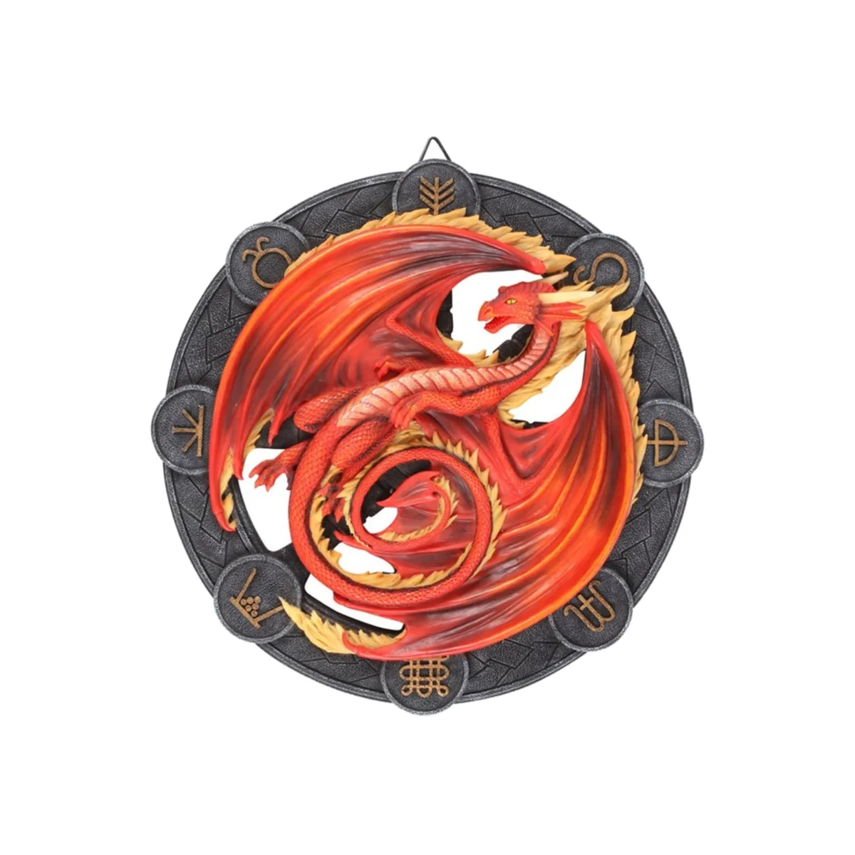 Anne Stokes Beltane Dragon Resin Wall Plaque 3D Mabon - Red – image 1
