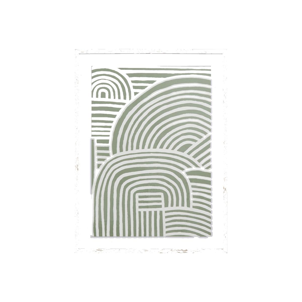Textured Lines Framed Modern Art - White