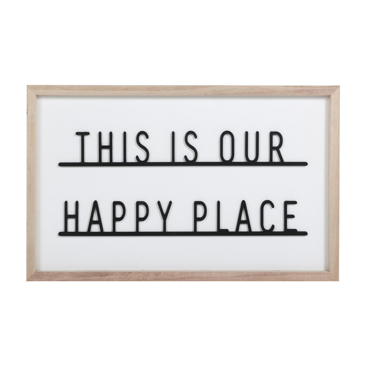3D Our Happy Place Framed Plaque - White