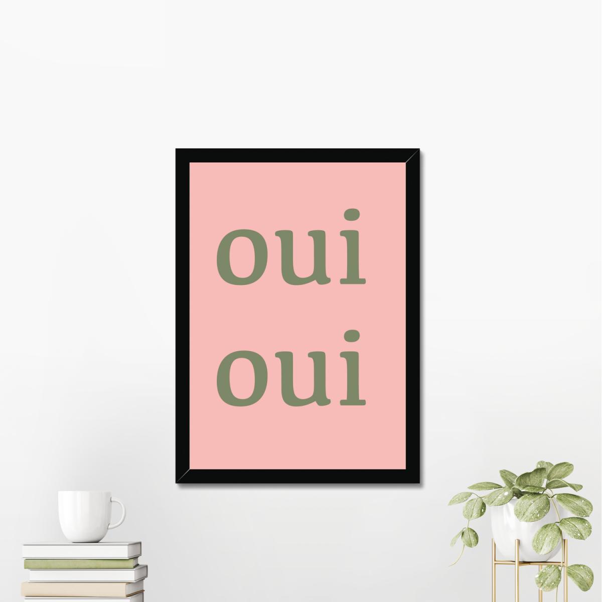 Oui Oui Typography Wall Art Print - Pink – image 2