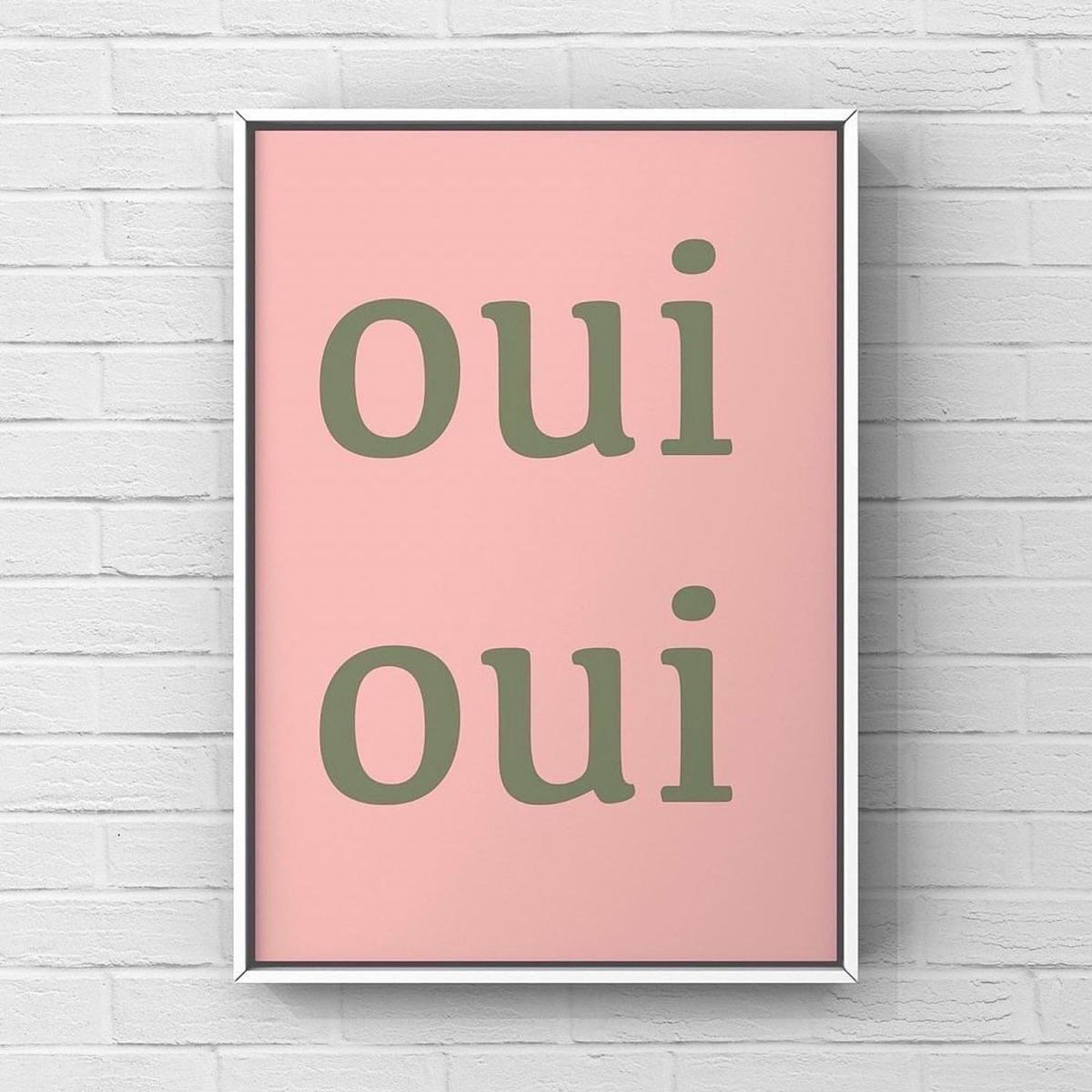 Oui Oui Typography Wall Art Print - Pink – image 3