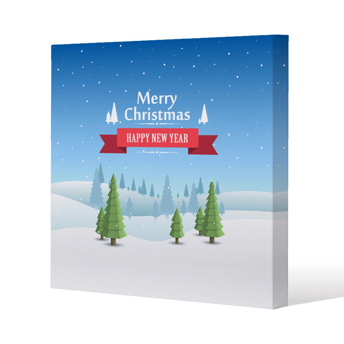 Merry Christmas Cover Art Gallery Canvas - Blue / 61cm – image 2