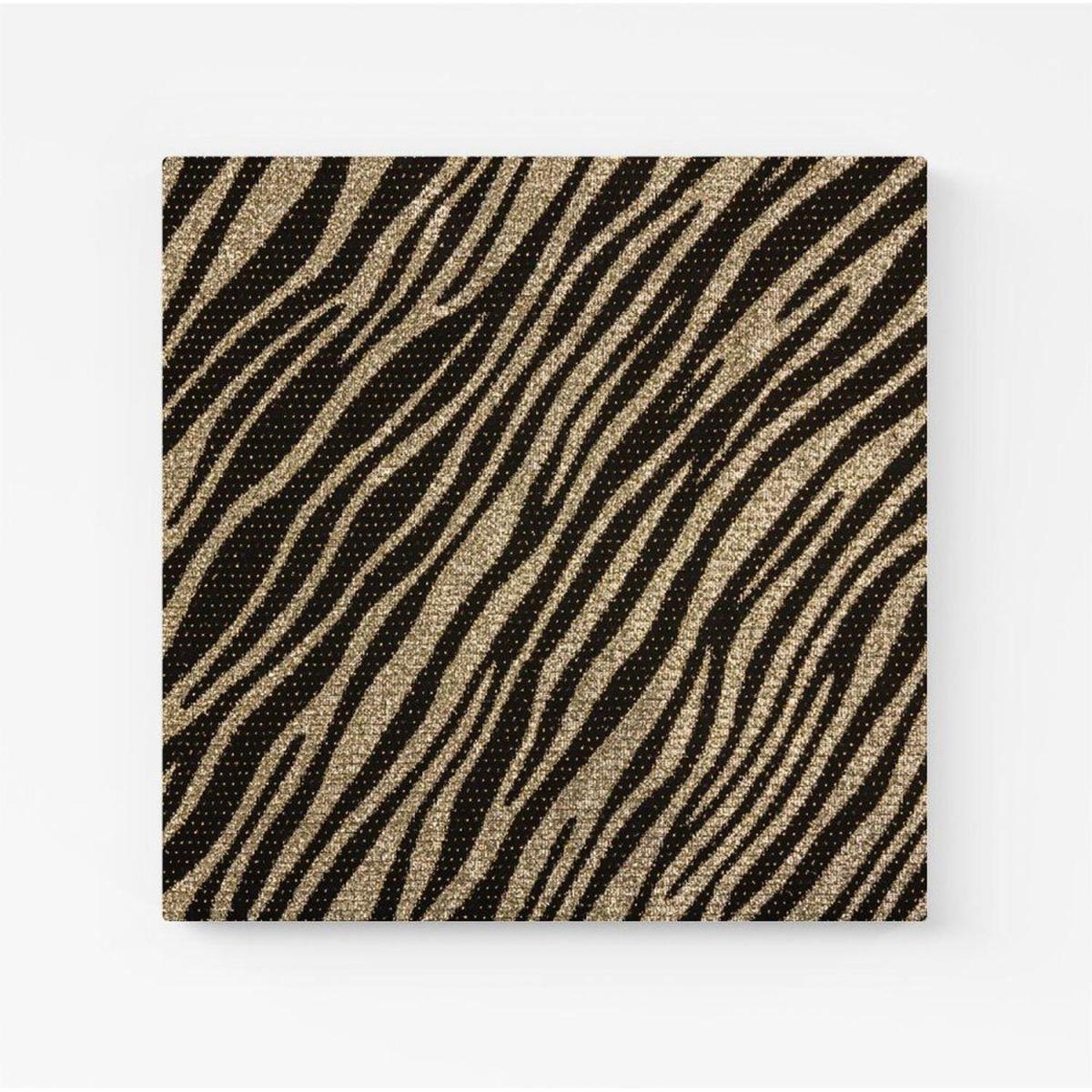 Golden Zebra Print Canvas Print - Brown / Large – image 3