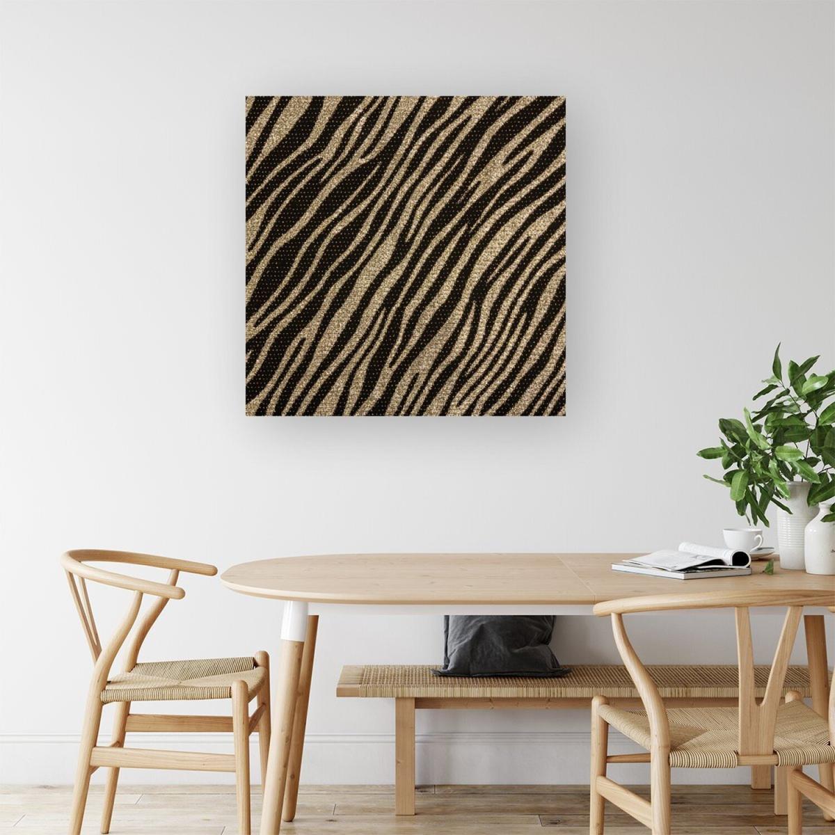 Golden Zebra Print Canvas Print - Brown / Large – image 1