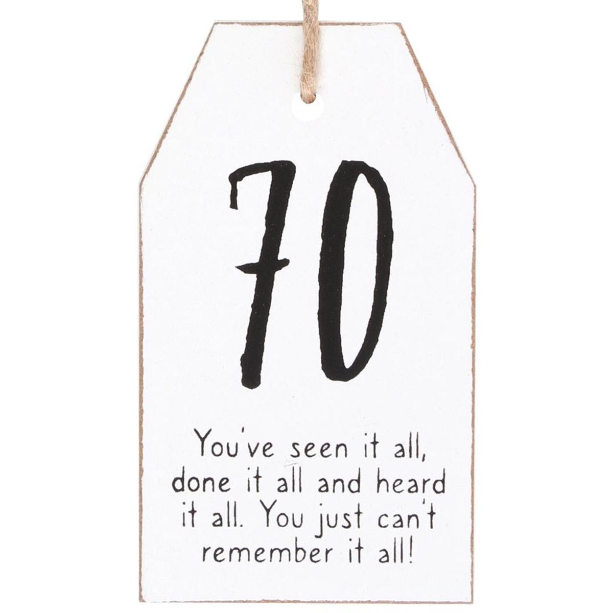 Small Hanging Tag Sentiment Sign - 70th Birthday – image 12