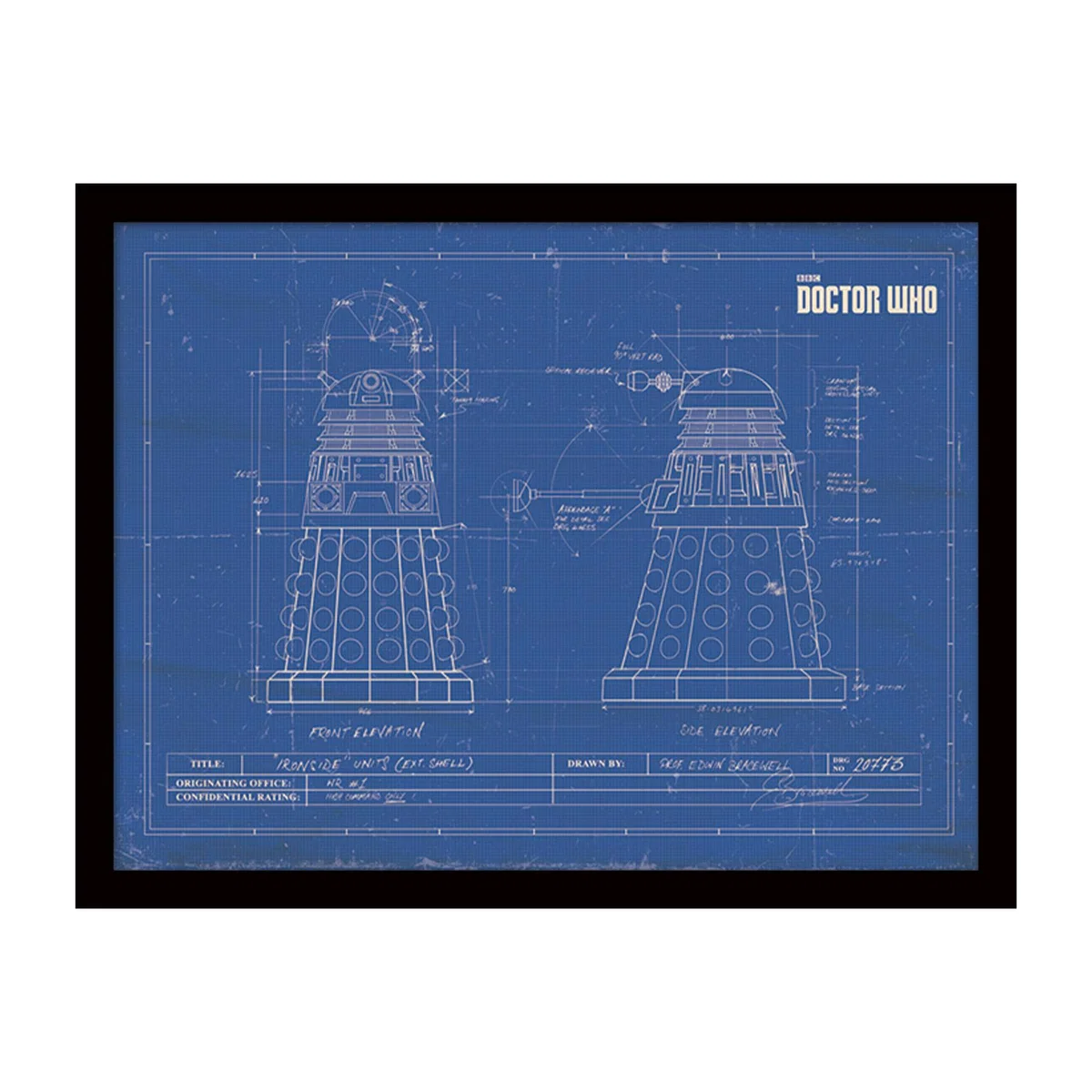 Doctor Who (Dalek Blueprint) Framed Print – image 1